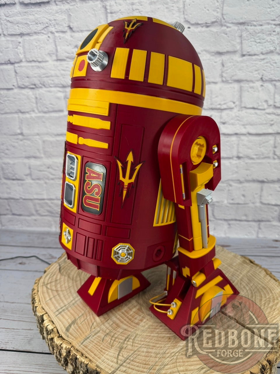 Arizona-Inspired R2 Sun Devils Red & Gold Astromech Droid