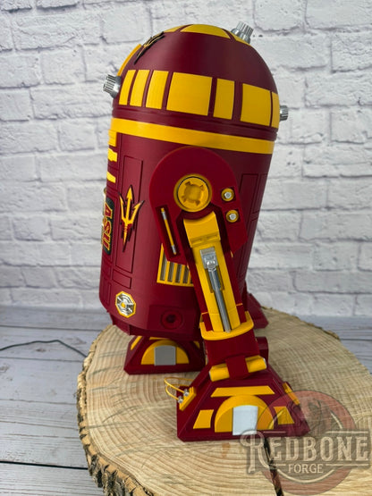 Arizona-Inspired R2 Sun Devils Red & Gold Astromech Droid