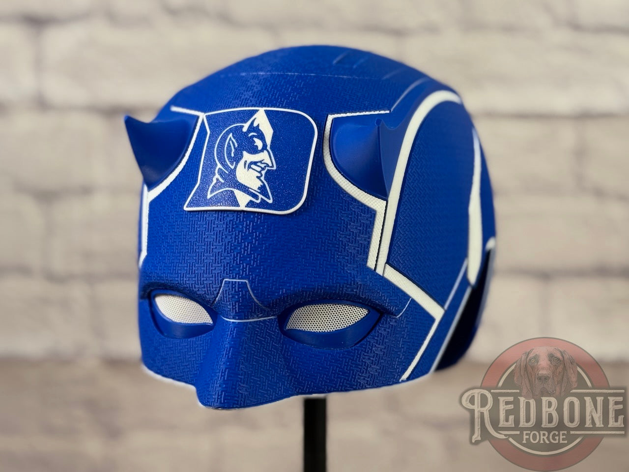Blue & White Blind Devil Helmet