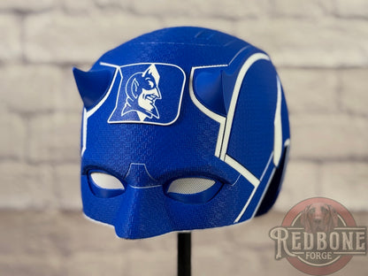 Blue & White Blind Devil Helmet