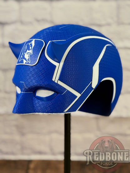 Blue & White Blind Devil Helmet