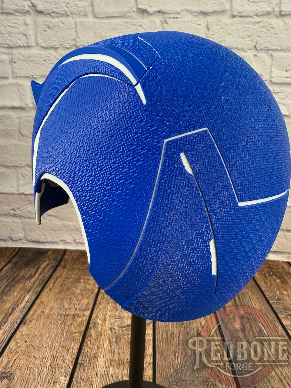 Blue & White Blind Devil Helmet
