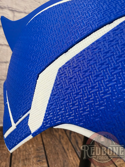 Blue & White Blind Devil Helmet