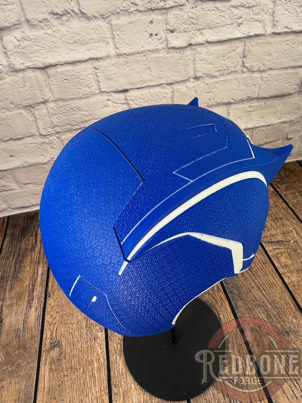 Blue & White Blind Devil Helmet