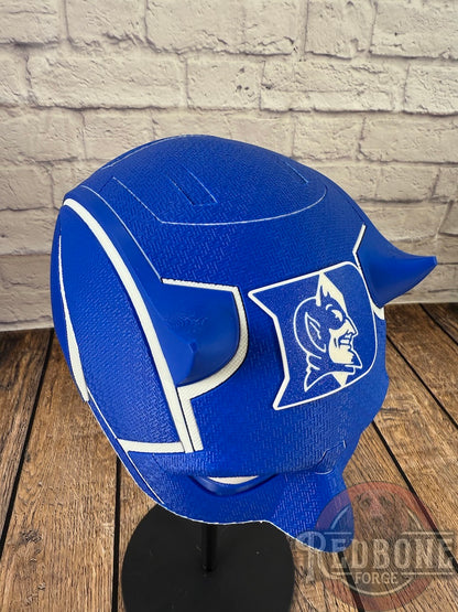 Blue & White Blind Devil Helmet