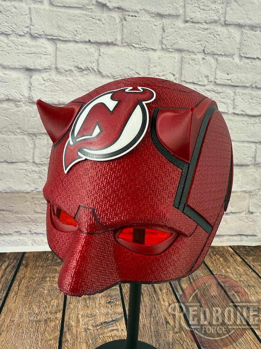 NJ-Inspired Red & White Blind Devil Helmet