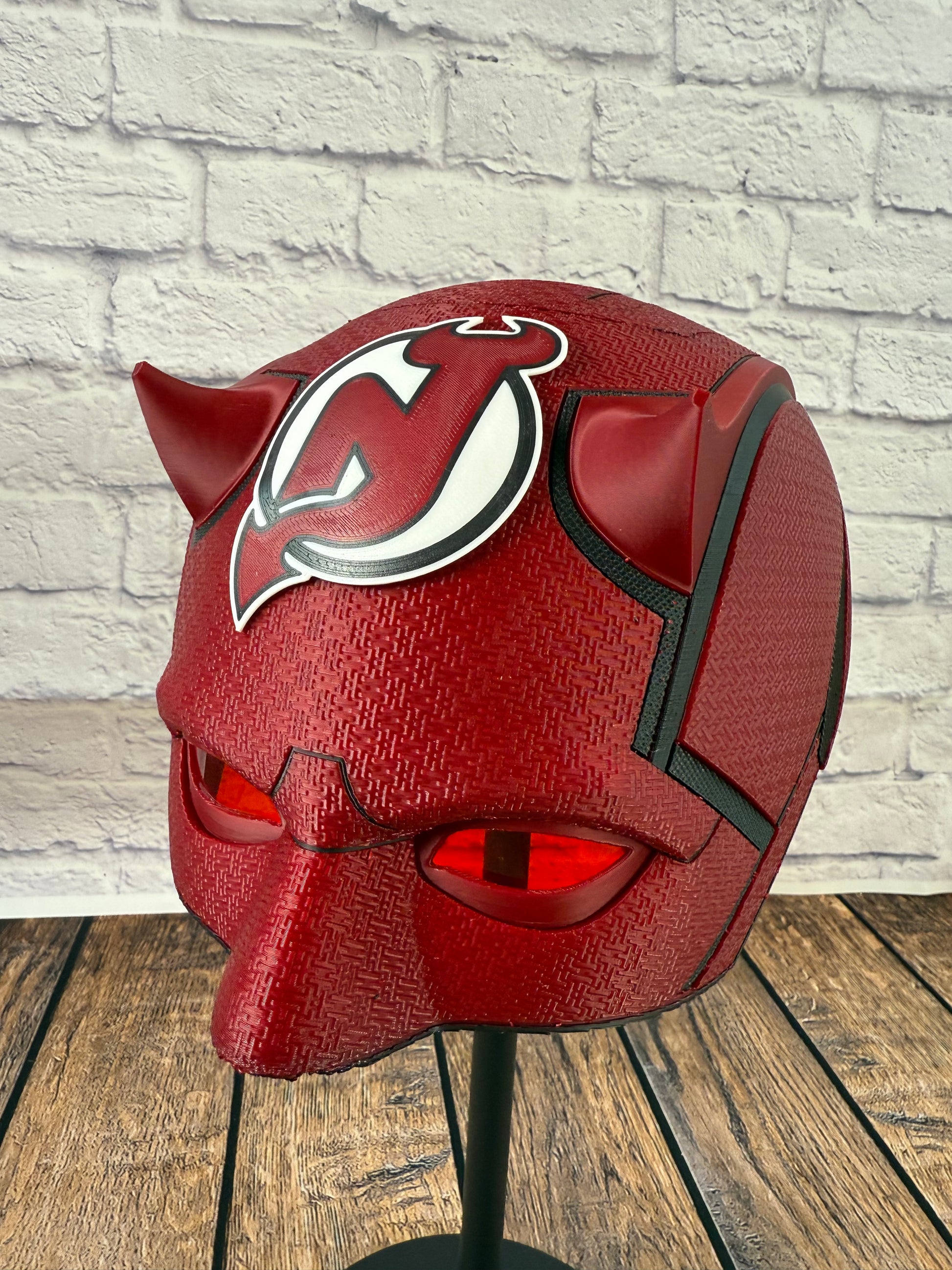 custom motorcycle helmets red devil Custom Themed Blind Devil Helmet – Redbone Forge