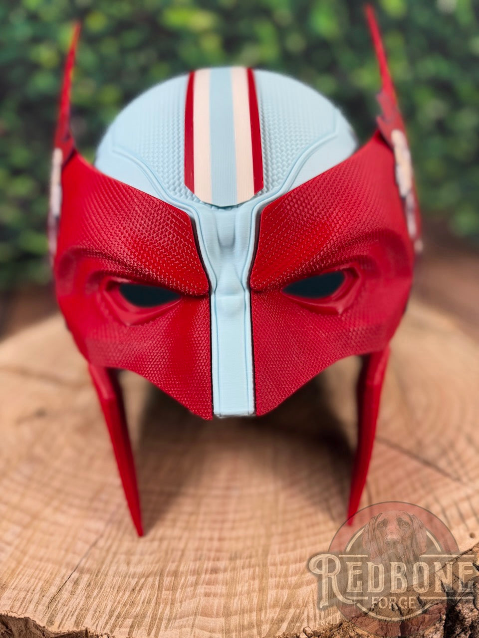 Mississippi-Inspired Powder Blue & Red Mutant Cowl