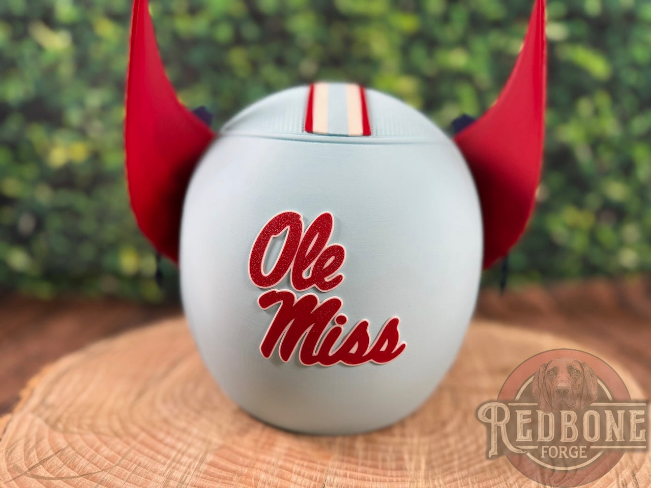 Mississippi-Inspired Powder Blue & Red Mutant Cowl