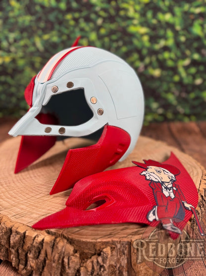 Mississippi-Inspired Powder Blue & Red Mutant Cowl