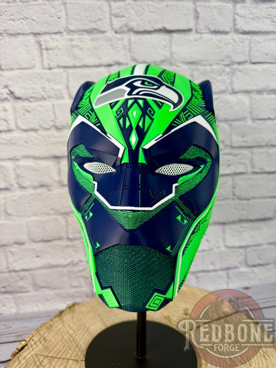 Seattle Inspired Seahawks Tribal Cat Warrior Helmet