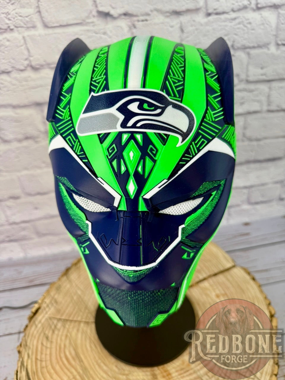 Seattle Inspired Seahawks Tribal Cat Warrior Helmet