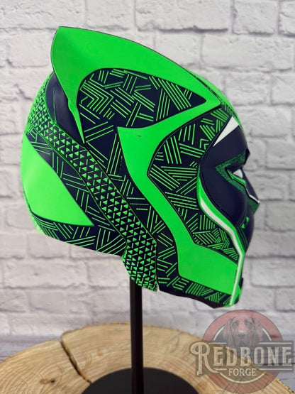 Seattle Inspired Seahawks Tribal Cat Warrior Helmet