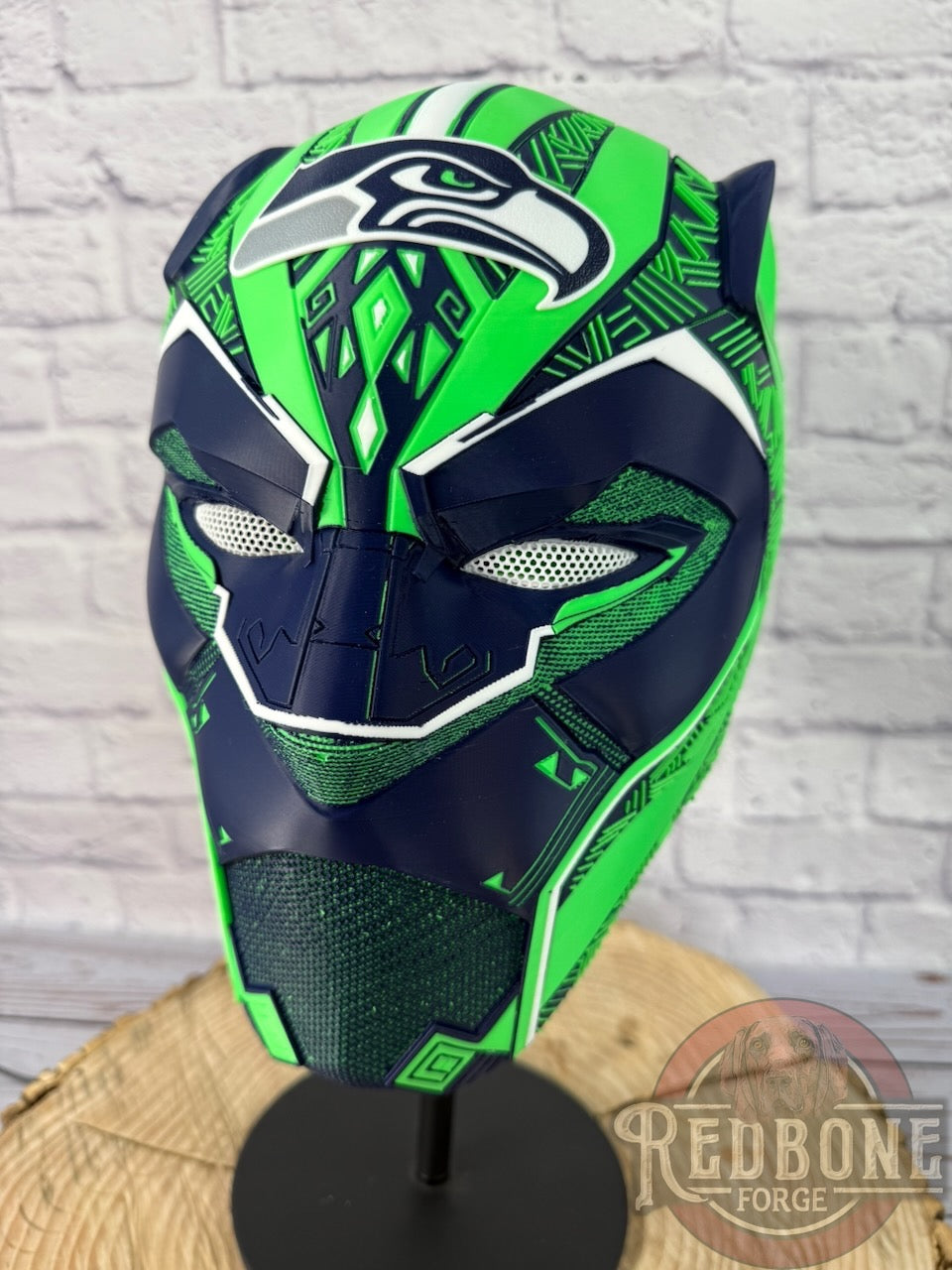 Seattle Inspired Seahawks Tribal Cat Warrior Helmet