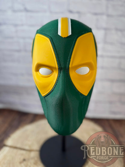 Green Bay-Inspired Green & Yellow Masked Mercenary Mask