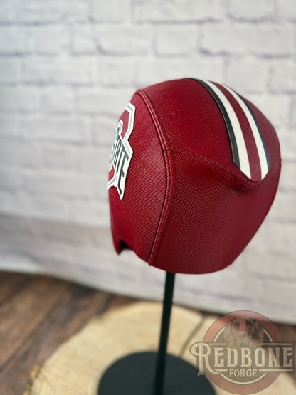 Ohio-Inspired Garnet & Silver Masked Mercenary Mask