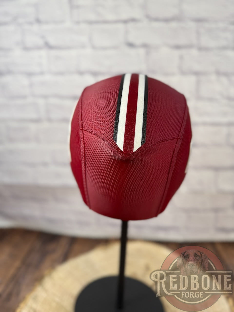 Ohio-Inspired Garnet & Silver Masked Mercenary Mask