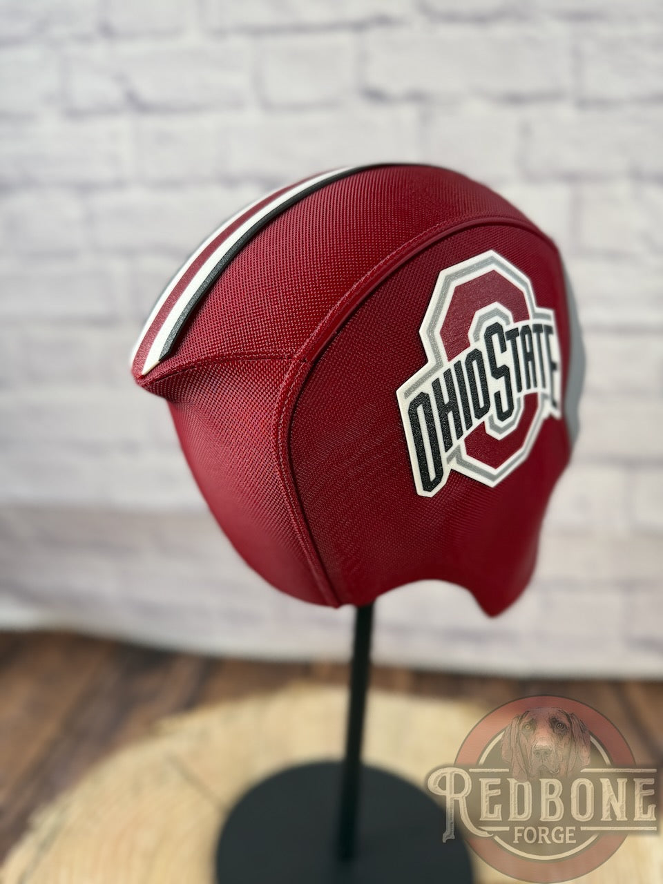 Ohio-Inspired Garnet & Silver Masked Mercenary Mask