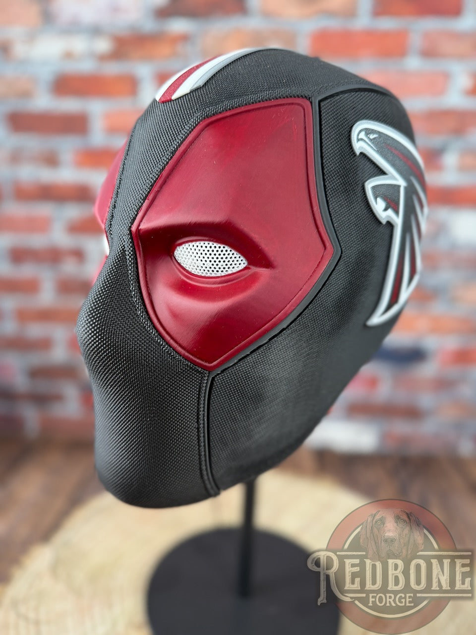Atlanta-Inspired Black, Red, & Silver Masked Mercenary Mask