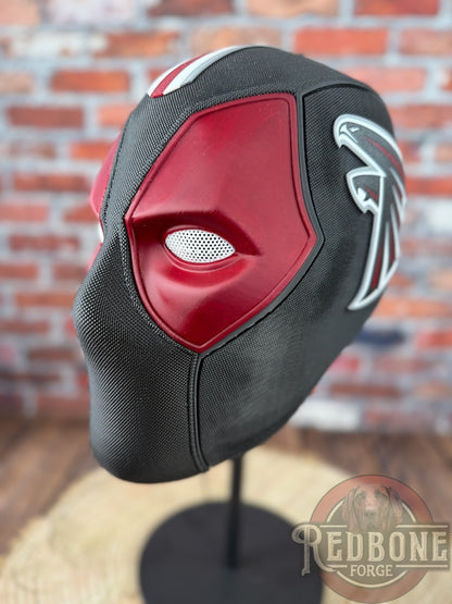 Atlanta-Inspired Black, Red, & Silver Masked Mercenary Mask