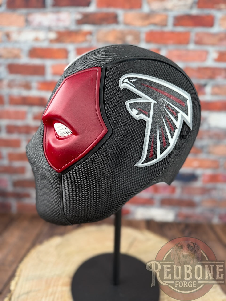 Atlanta-Inspired Black, Red, & Silver Masked Mercenary Mask