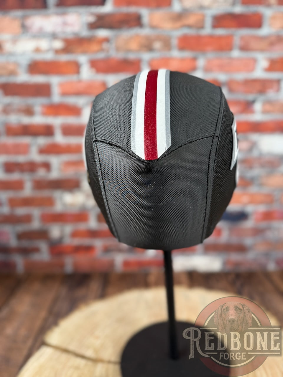 Atlanta-Inspired Black, Red, & Silver Masked Mercenary Mask