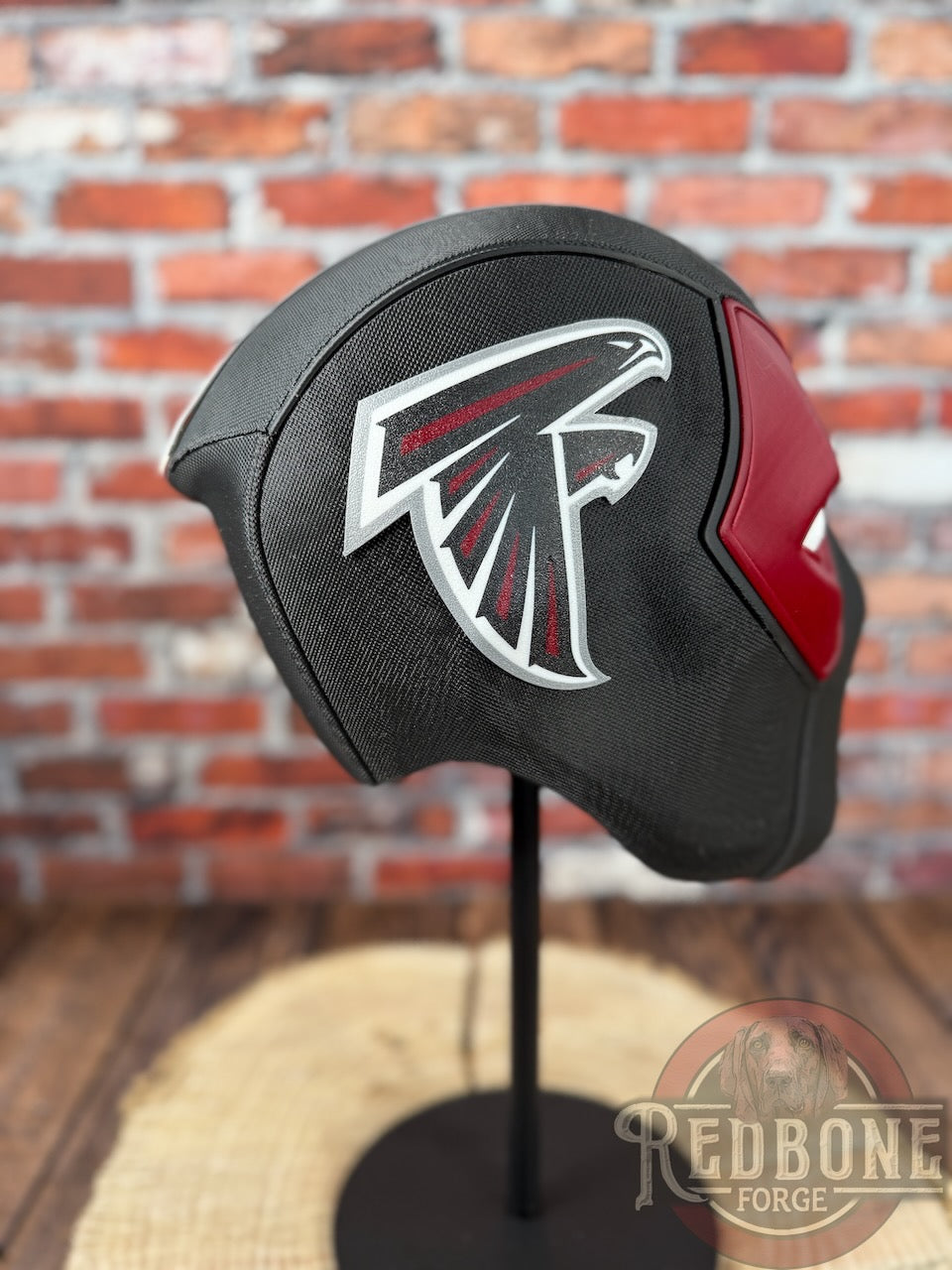 Atlanta-Inspired Black, Red, & Silver Masked Mercenary Mask