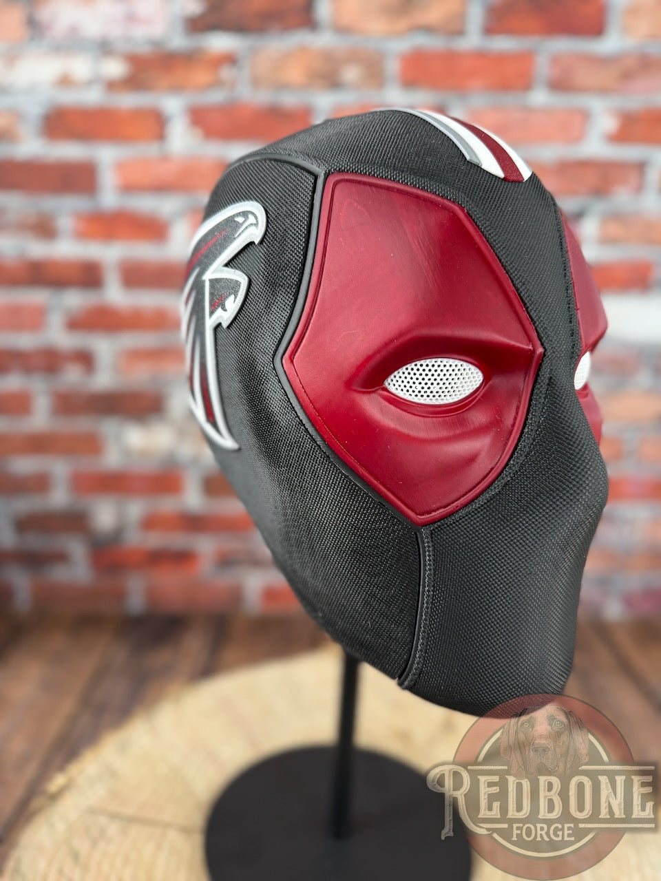 Atlanta-Inspired Black, Red, & Silver Masked Mercenary Mask