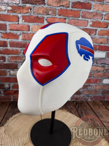 Buffalo-Inspired White, Red, & Blue Masked Mercenary Mask