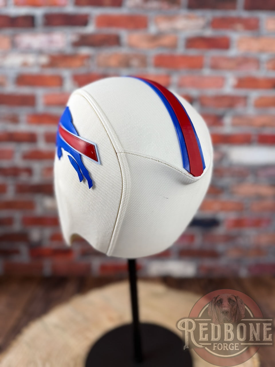 Buffalo-Inspired White, Red, & Blue Masked Mercenary Mask