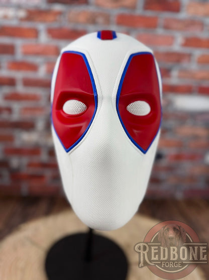 Buffalo-Inspired White, Red, & Blue Masked Mercenary Mask