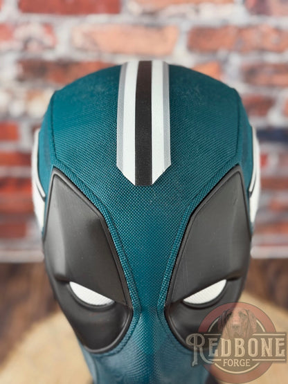 Philly Inspired Green, Black, Silver, & White Masked Mercenary Mask