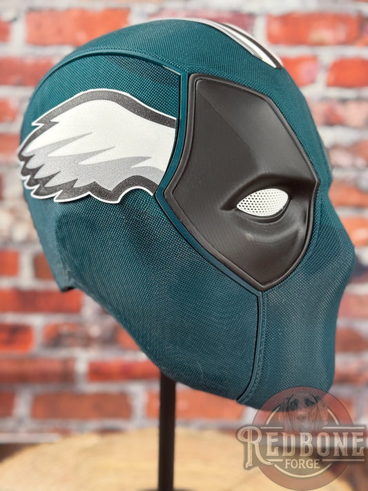 Philly Inspired Green, Black, Silver, & White Masked Mercenary Mask