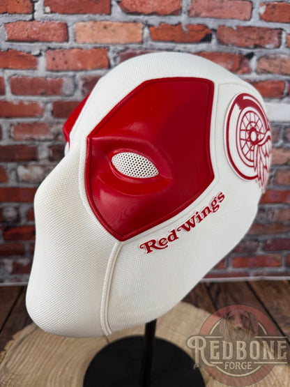 Detroit- Inspired Red & White Hockey Masked Mercenary Mask