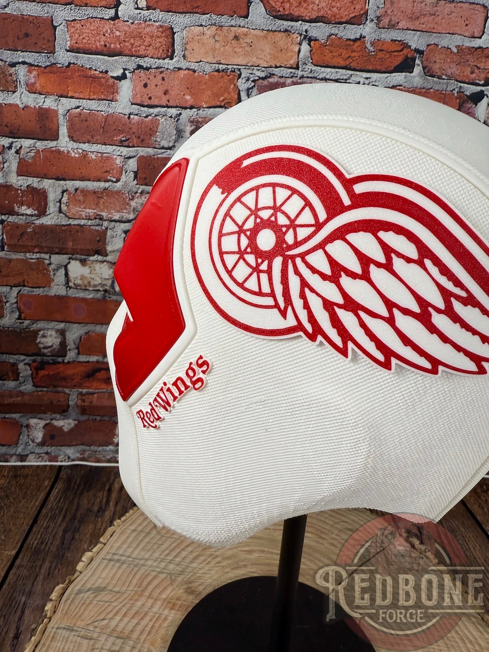 Detroit- Inspired Red & White Hockey Masked Mercenary Mask