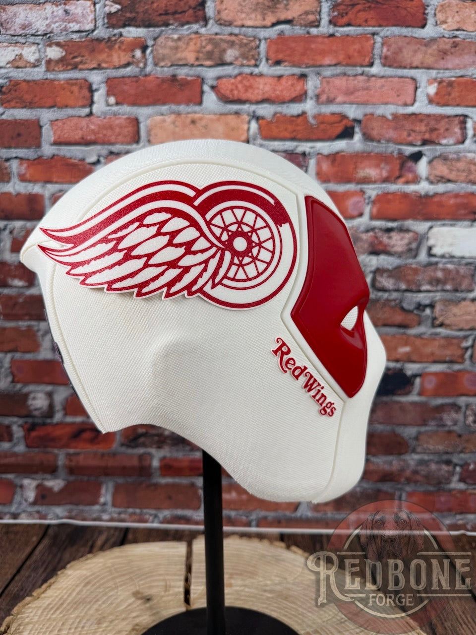 Detroit- Inspired Red & White Hockey Masked Mercenary Mask