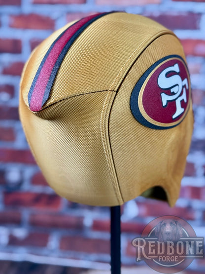 San Francisco-Inspired Garnet & Gold Masked Mercenary Mask