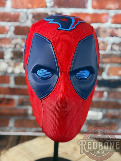 Houston-Inspired Blue & Red Masked Mercenary Mask