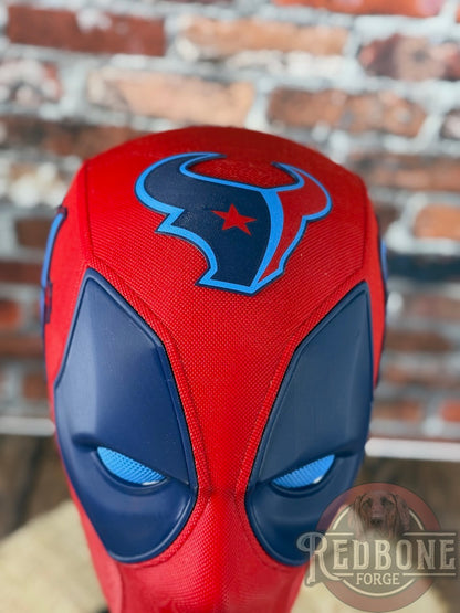 Houston-Inspired Blue & Red Masked Mercenary Mask