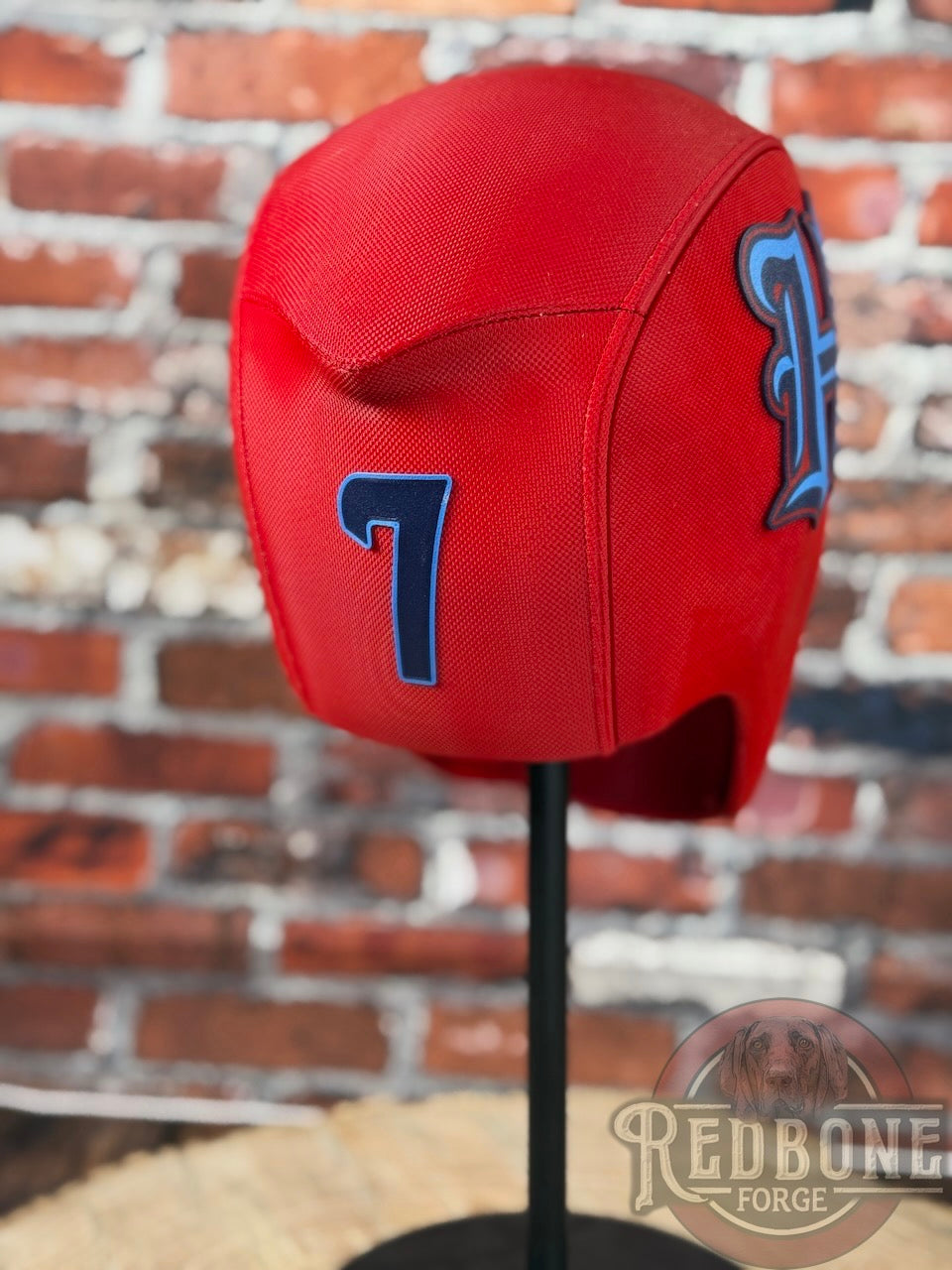 Houston-Inspired Blue & Red Masked Mercenary Mask