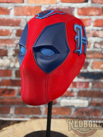 Houston-Inspired Blue & Red Masked Mercenary Mask
