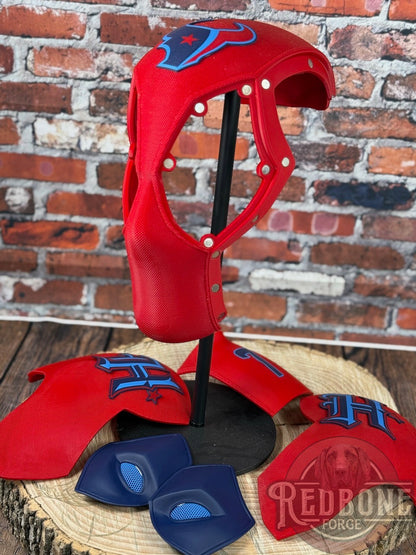 Houston-Inspired Blue & Red Masked Mercenary Mask