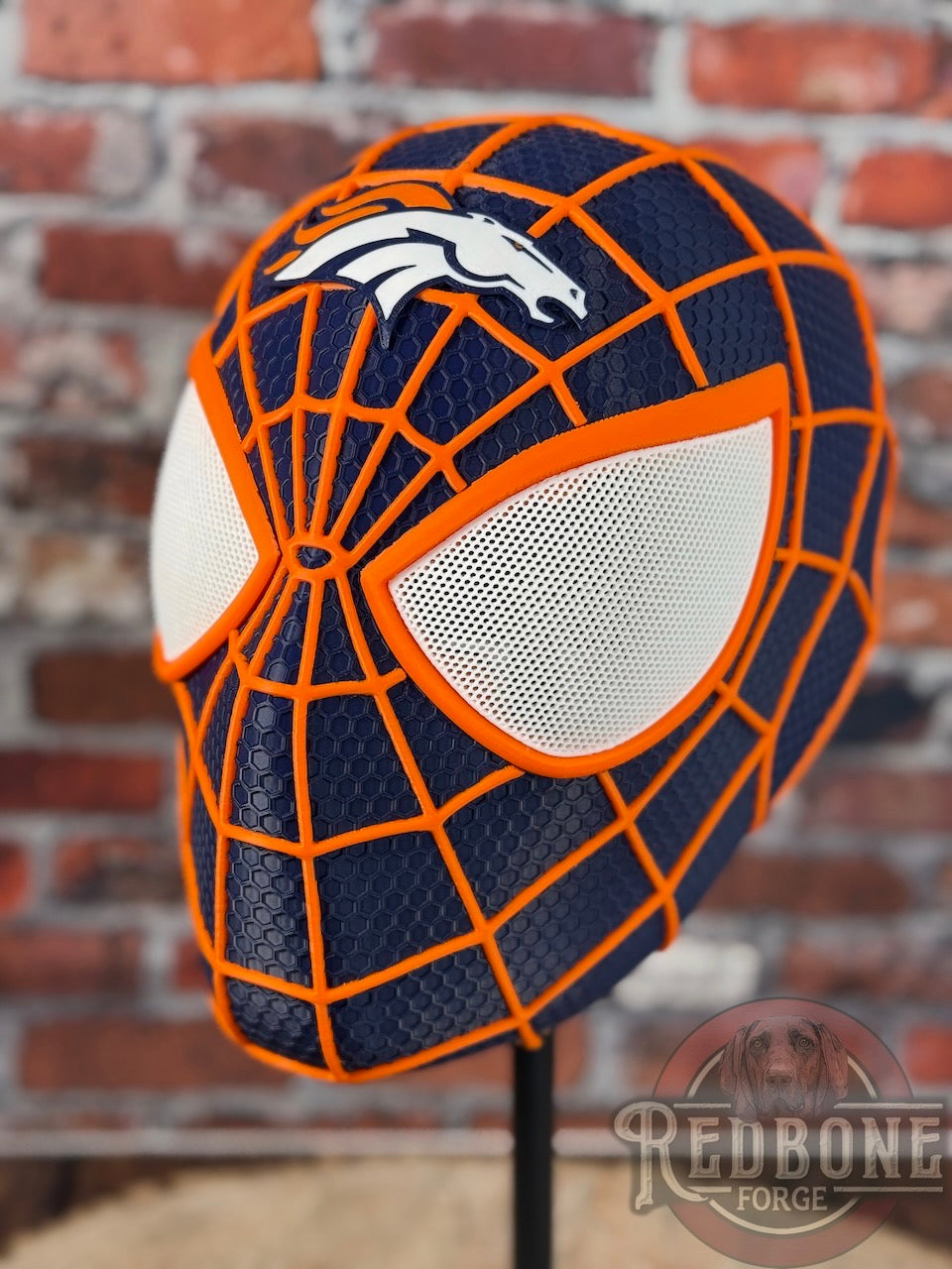Denver Broncos Spiderman 3D Printed Helmet