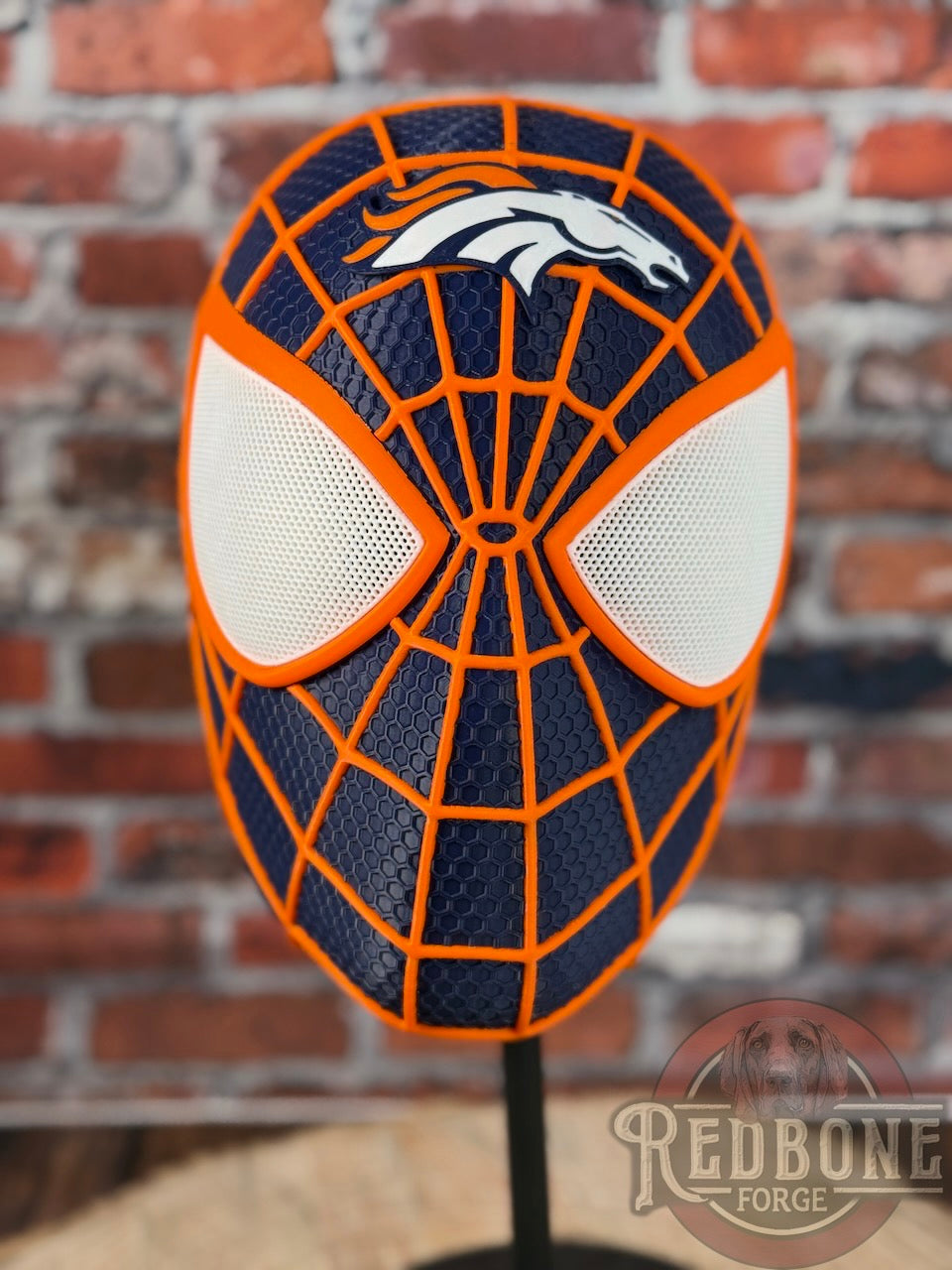 Denver Broncos Spiderman 3D Printed Helmet