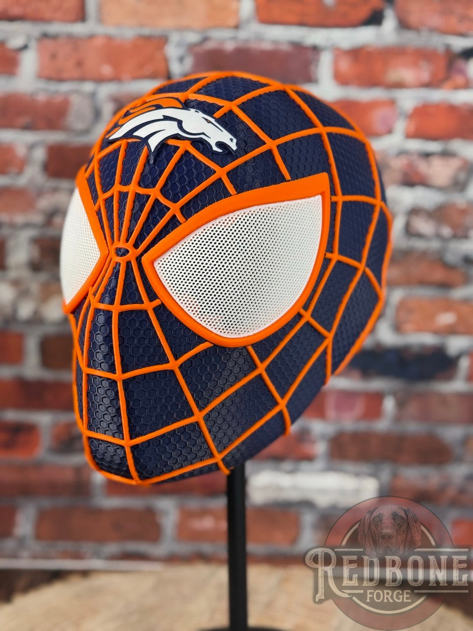 Denver Broncos Spiderman 3D Printed Helmet