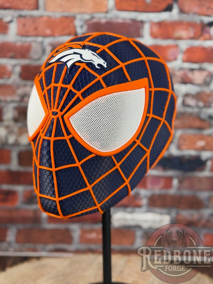 Denver Broncos Spiderman 3D Printed Helmet
