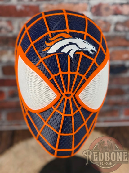 Denver Broncos Spiderman 3D Printed Helmet