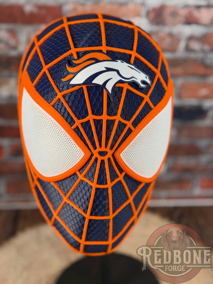 Denver Broncos Spiderman 3D Printed Helmet