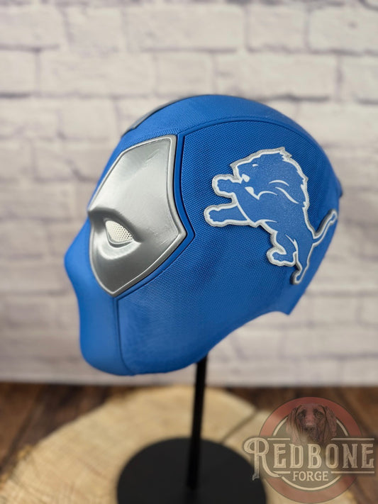 Detroit-Inspired Silver & Blue Masked Mercenary Mask