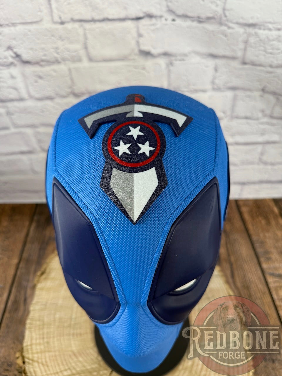 Tennessee-Inspired Blue, Red, & Navy Masked Mercenary Mask